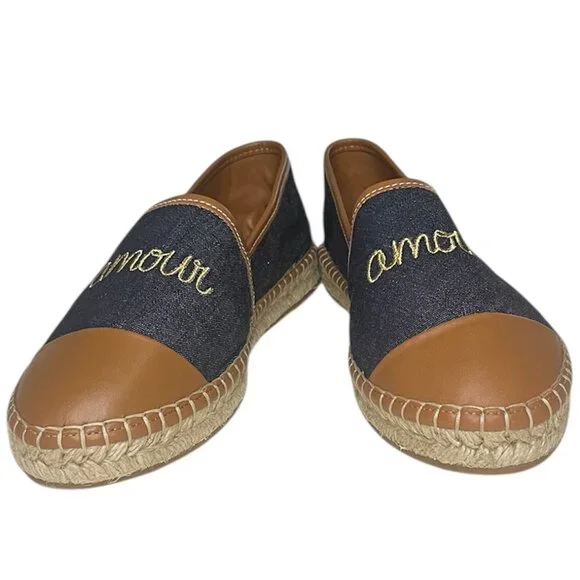 Cinq a Sept Jenna Denim Espadrille Flats European Size 39 / US 8.5 NWOT - Picture 4 of 10